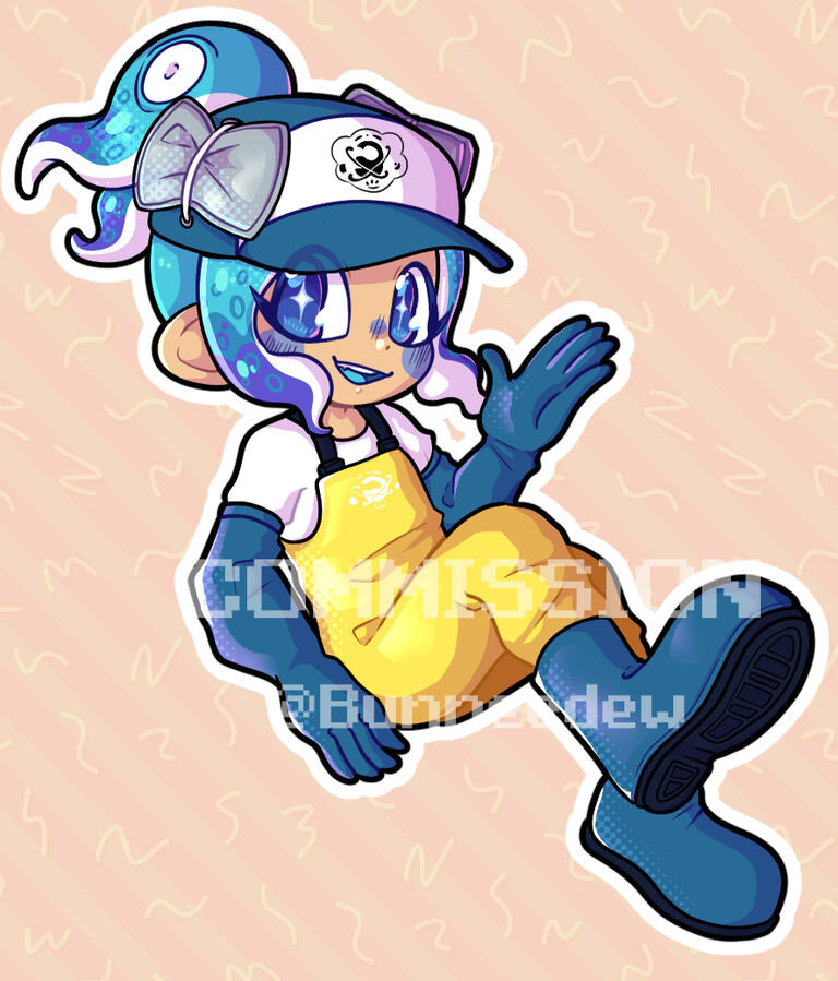 A fullbody commission of an inkling